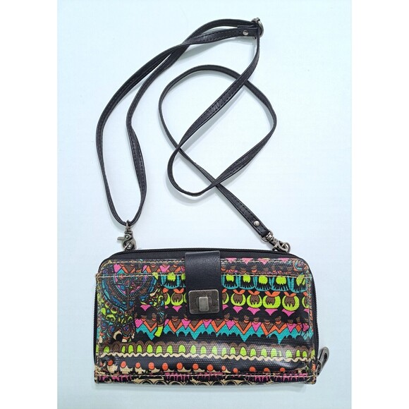 Sakroots Artist Circle Clutch Purse Wallet Crossbody Bag Phone Case Multicolor - Picture 2 of 5